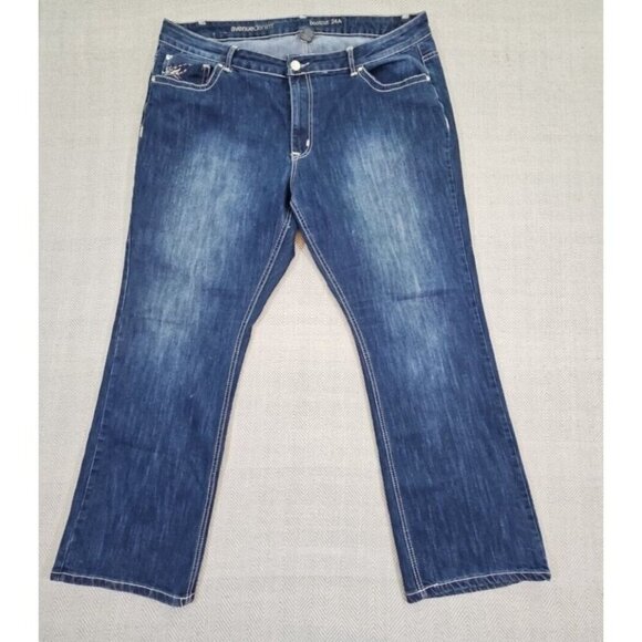 Avenue Denim Women's 24A (44x32) Bedazzled Denim Embroidery Bootcut Streetwear - Picture 1 of 16